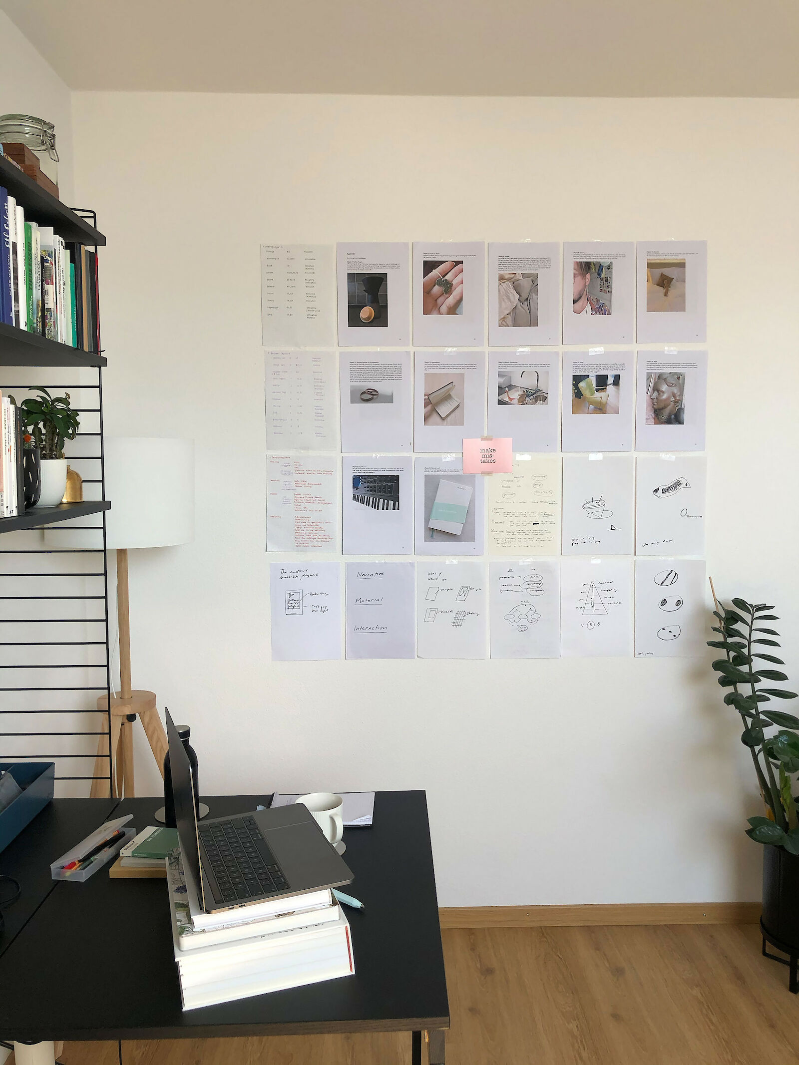 "Die Wand als Arbeitsfläche" – in unserer HOMESTORY erzählen die Studierenden, wie sie zuhause arbeiten. Bild: Lea Hess